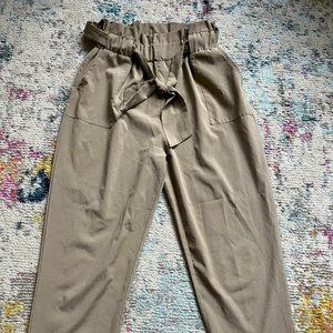 Khaki, stretchy tie waist pant size medium